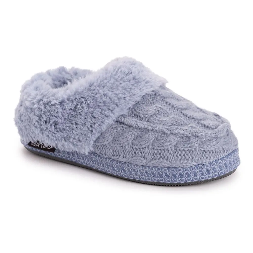 MUK LUKS Women's Moselle Foam Slippers, Moonstone, Medium Size, No Heel, Womens