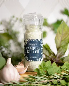 🧄 Vampire Killer Garlic Salt – Refillable Grinder Flavor Spice