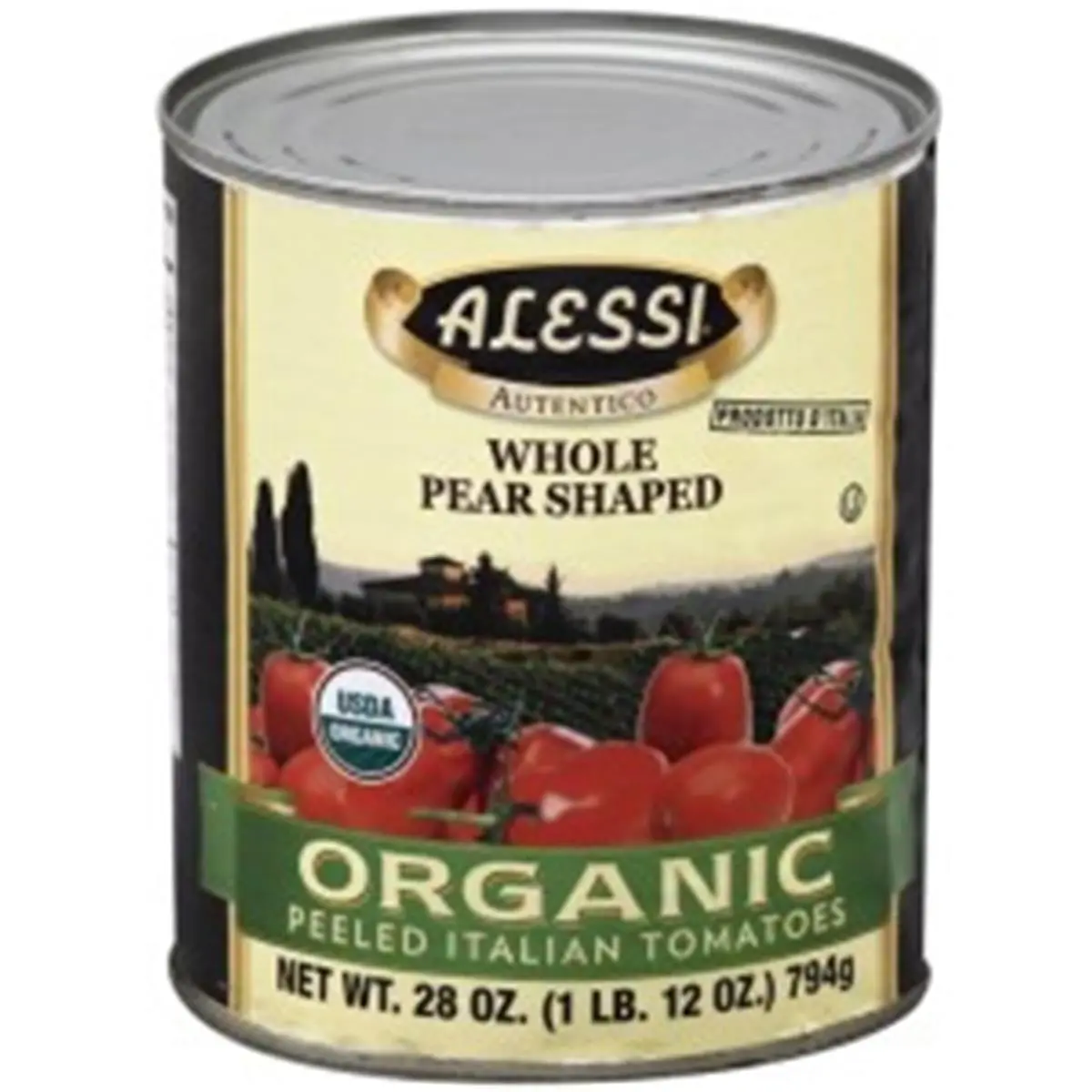 Alessi Organic Peeled Tomatoes - 28oz, Pack of 12 (26.28 lbs), Low Acidity, Minimal Seeds, Sweet Flavor for Home Garden Fresh Meal Prep