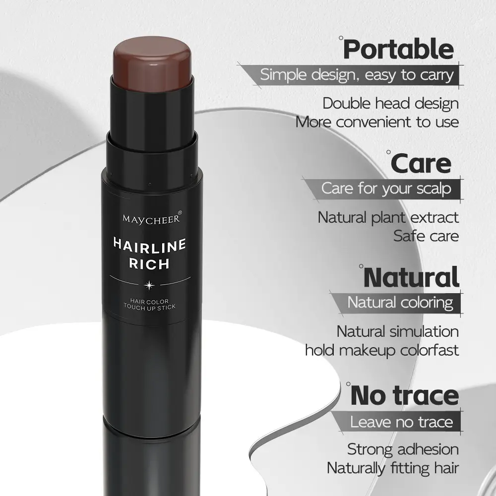 Maycheer Hairline Filler Stick, Root Touch Up, Root Cover Up, Forehead Bang Color Correction, Hair Shadow Concealer, Essential for Office Workers, Natural Look Enhancement