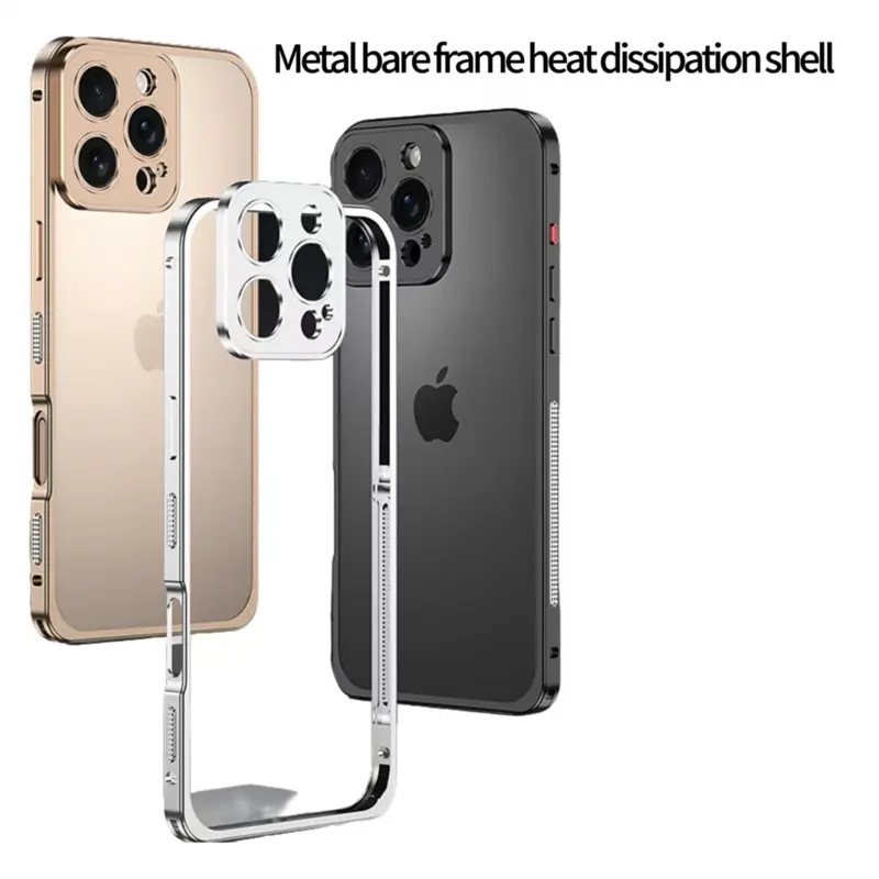 Ultra Thin Bumper Aluminum Metal Frame Hard Cover For iPhone 16 15 12 13 14 Pro Max 15 16 Plus Alloy Protective Shell With lens