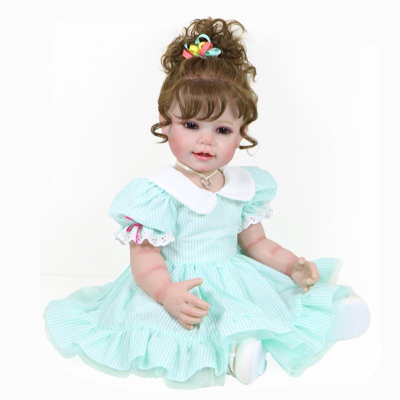 “Happy Birthday Girl” – 22” Realistic Reborn Toddler Doll with Rooted Hair, Soft Full Vinyl Body, 3D Painted Face Veins, Festive Cupcake Party Dress, Accessories – Ages 3+