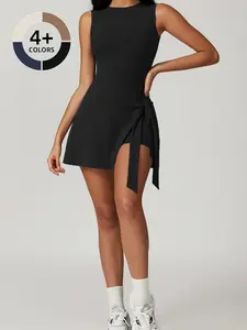 Women's Sporty Sleeveless Romper, Casual Round Neck Jumpsuit, Yoga, Indoor Outdoor Sports Wear, Gym Training Clothes, All Season Activewear, Workout Jumpsuit