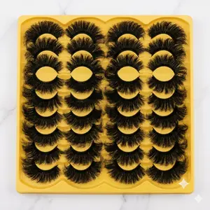 Mink Lashes Fluffy 20mm Volume False Eyelashes 8D Cat Eye Strip Lashes D Curl Dramatic Soft Eyelash 25mm Big Long Lash Strips 14 Pairs Lashes Pack That Look Like Extensions Faux Mink Lashes