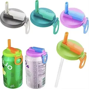 Soda Can Lid Soda Straw Can Lids With Straw Bpa-Free Reusable for Fits Standard Straw Soda Can Covers