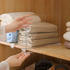 Clear Acrylic 6pcs Shelf Dividers for Closets, Organizers & Purses Separator, Ideal for Kitchen Cabinets & Bedrooms, Durable Design