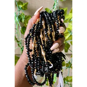 Black Ice Crystal Waist Beads