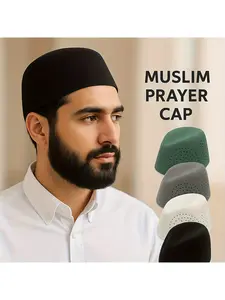 Men's Prayer Cap for Ramadan, Breathable Mesh Kufi Hat, Islamic Style Worship Hat, Comfortable and Stylish Headwear for Men