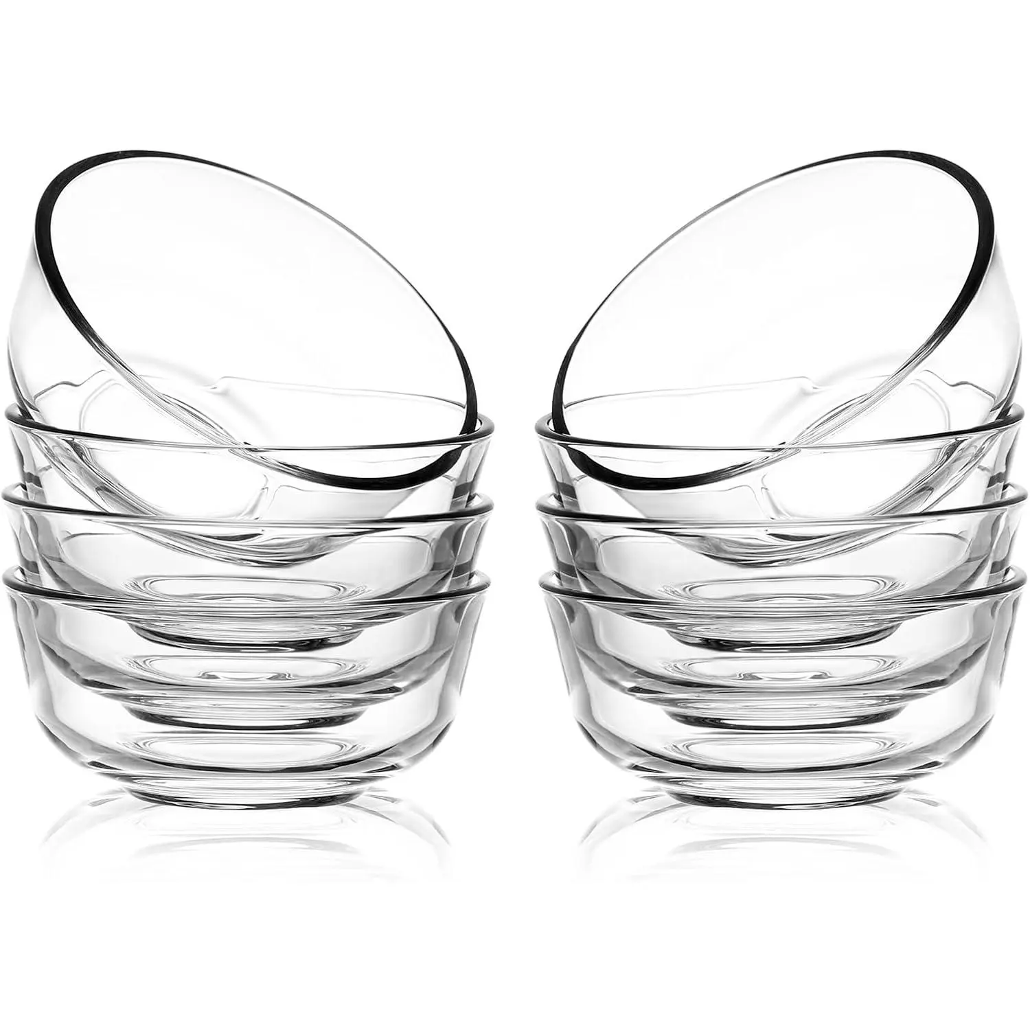 Small Glass Bowls Set, 8 oz Prep Bowls for Cooking, 4 inch Bowls for Kitchen, Dessert Bowls for Ice Cream, Serving Bowls for Dipping, 10 pack