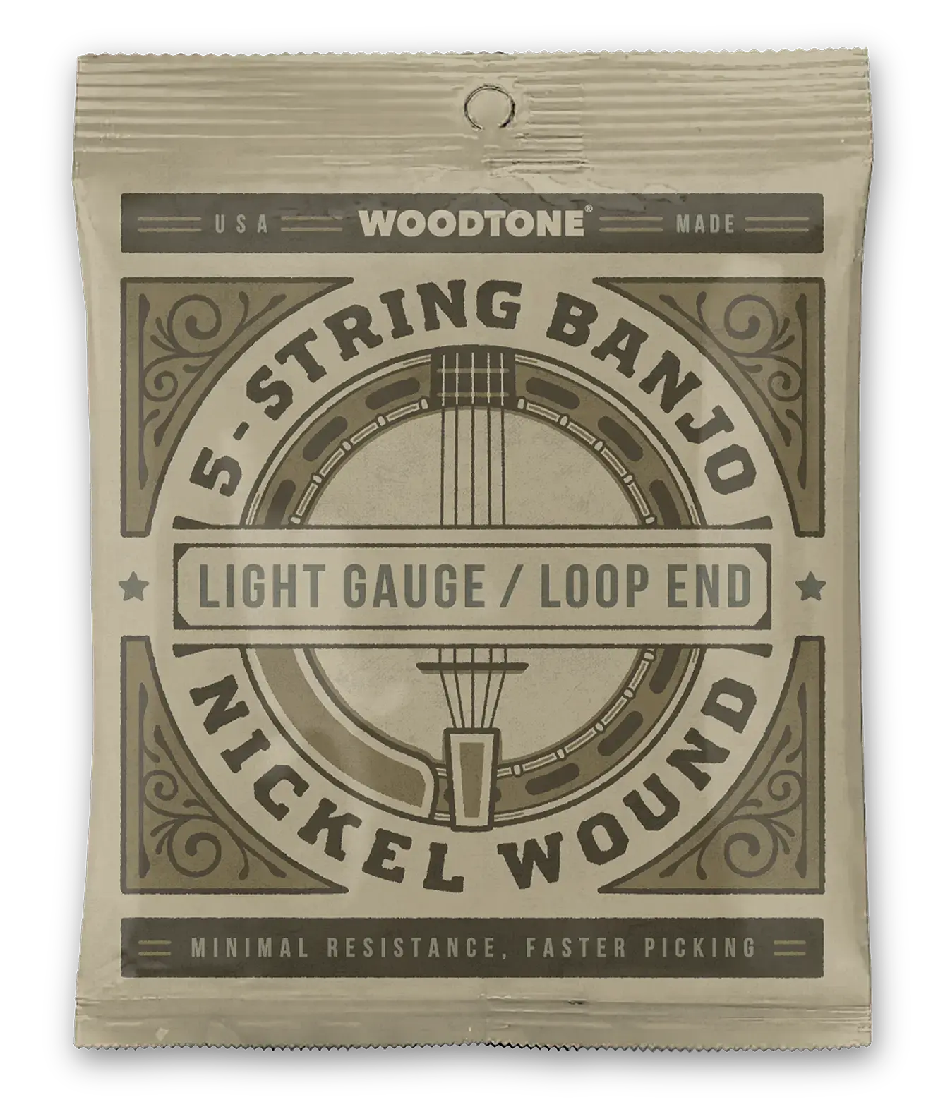 5-String Banjo Strings - Light Gauge - Nickel Wound Non-Coated