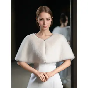 Women's Solid Color Faux Fur Trim Cape Shawl, Elegant Fashionable Cloak Coat for Party, Daily Clothing Decor, Trendy All-match & Exquisite Clothes Accessories for Gift, Womenswear