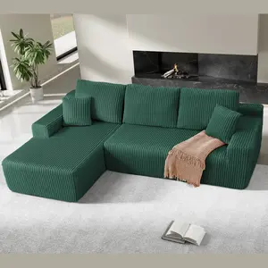【2 Packages shipping】105" Cloud Sectional Couch L-Shaped Modular Sectional Sofa with Deep Seat Boneless Couches for Living Room Bedroom No Assembly Required, Popular Boneless Sectional Sofa for Multiple People