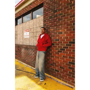 Oversize Drop Shoulder Zip Up Hoodie