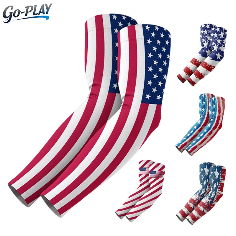 Patriotic Arm Sleeves UV Protection | Compression Cooling | For Basketball Baseball Pickleball Running Tattoo Cover