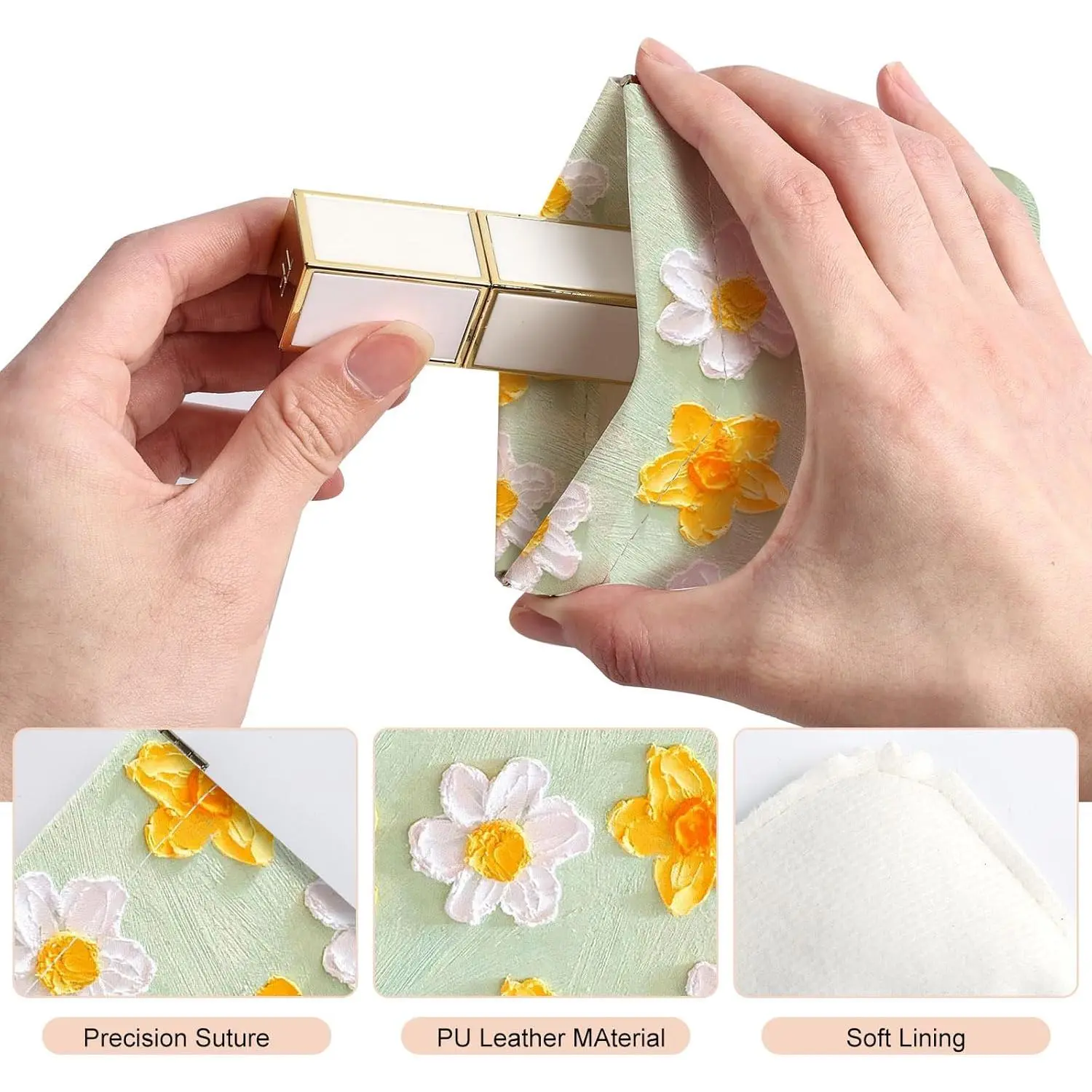 2Pcs PU Leather Small Squeeze Coin Purse Pouch Mini coin Bag Unique And Cute Wallet Cosmetic Bags Change Bag For Women Girls Men (Pink and Yellow Flowers L 2Pcs PU Leather Small Squeeze Coin Purse Pouch Mini coin Bag Unique And Cute Wallet Cosmetic Bags Change Bag For Women Girls Men (Pink and Yellow Flowers L