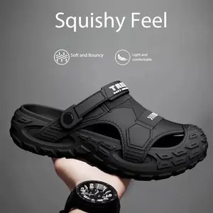 Men's outdoor clogs, slip-on anti-slip sandals, comfortable and suitable for the beach, poolside, and all seasons