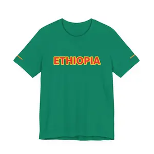 Ethiopia T-Shirt | Bold Red & Gold Text Tee | Ethiopian Pride Shirt