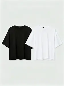 ANANKE Fate Heavyweight Cropped Tee - Oversized Fit with Drop Shoulders Unique Design and Comfortable Fit Ribbed Boxy