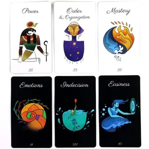 Dark Retro Oracle Cards, Sacred Unity Theme, Ritualistic Spiritual Healing Board Game Cards, Mystical Tarot Deck for Meditation & Reflection