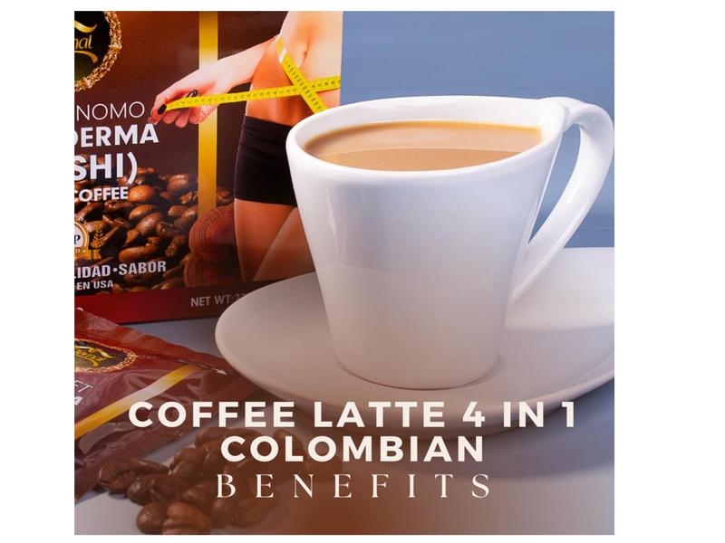 Eternal Spirit Beauty Ganoderma 4 in 1 Colombian Latte Coffee Singles - Indulge in Instant Luxury with Individual Coffee Packets for On-the-Go Bliss (15 Sachets - 0.64 Oz Each)