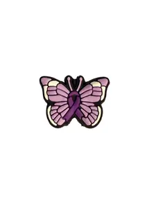 F/DX 17 (1)PC 1" Purple Butterfly W/Ribbon Focal Bead for DIY Keychains, Wristlets, Cup Charms, Car Charms ETC