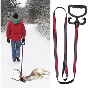 Drag Harness, Heavy Duty  Dragging Rop - Sturdy Non-Slip Handle Paired with 66 Inch Nylon Reflective Rope - Includes Storage Bag