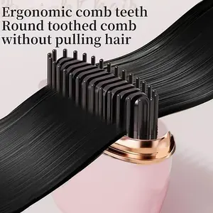 Compact Wireless Straightening Comb, 1-Count Portable USB-Rechargeable Travel Hair Styler with Copper Heating Plates, Fashionable Modern Design Mini Thermal Straightening Brush, Thermal Brush Straightener