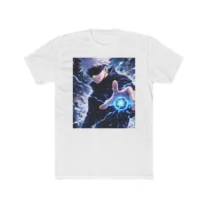 Masked Sorcerer holding Energy Orb T-Shirt | Anime Lightning Magic