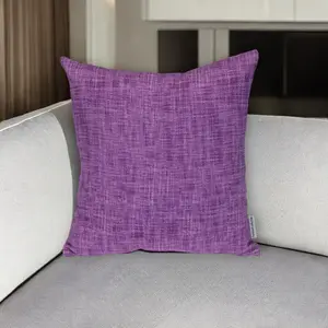 HomeRoots 529257 18 in. Purple Weave Cotton Throw Pillow