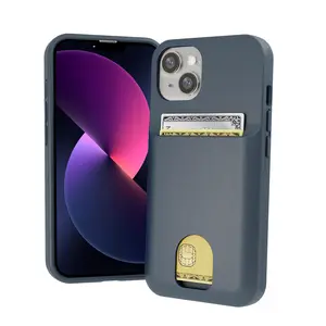 iPhone 14 Cover with Card Holder, Hold 1 - 3 Cards, Ultra Protective, Shockproof & Durable ,Non - Slippery, Gift Box Included, Cellphone Accessories