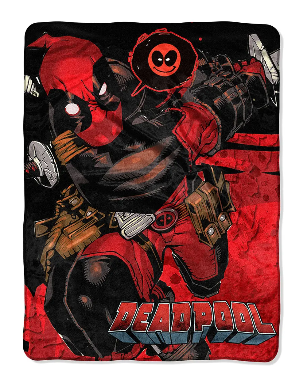 Marvel Deadpool Say Deadpool!! Quote Bubble Character Super Plush Throw Blanket (46" x 60") 117cm x 152cm