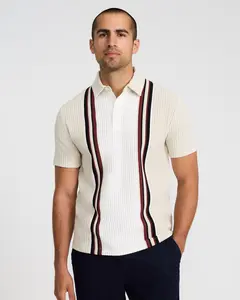 Express Textured Striped Jacquard Cotton-Blend Polo