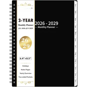 2026-2029 Monthly Planner/Calendar - 3 Year Monthly Planner 2026-2029, July 2026 - June 2029, 6.4" x 8.5", 36 Months Planner with Tabs, 30 Notes Pages, Double-Side Pocket, Holidays, Julian Dates