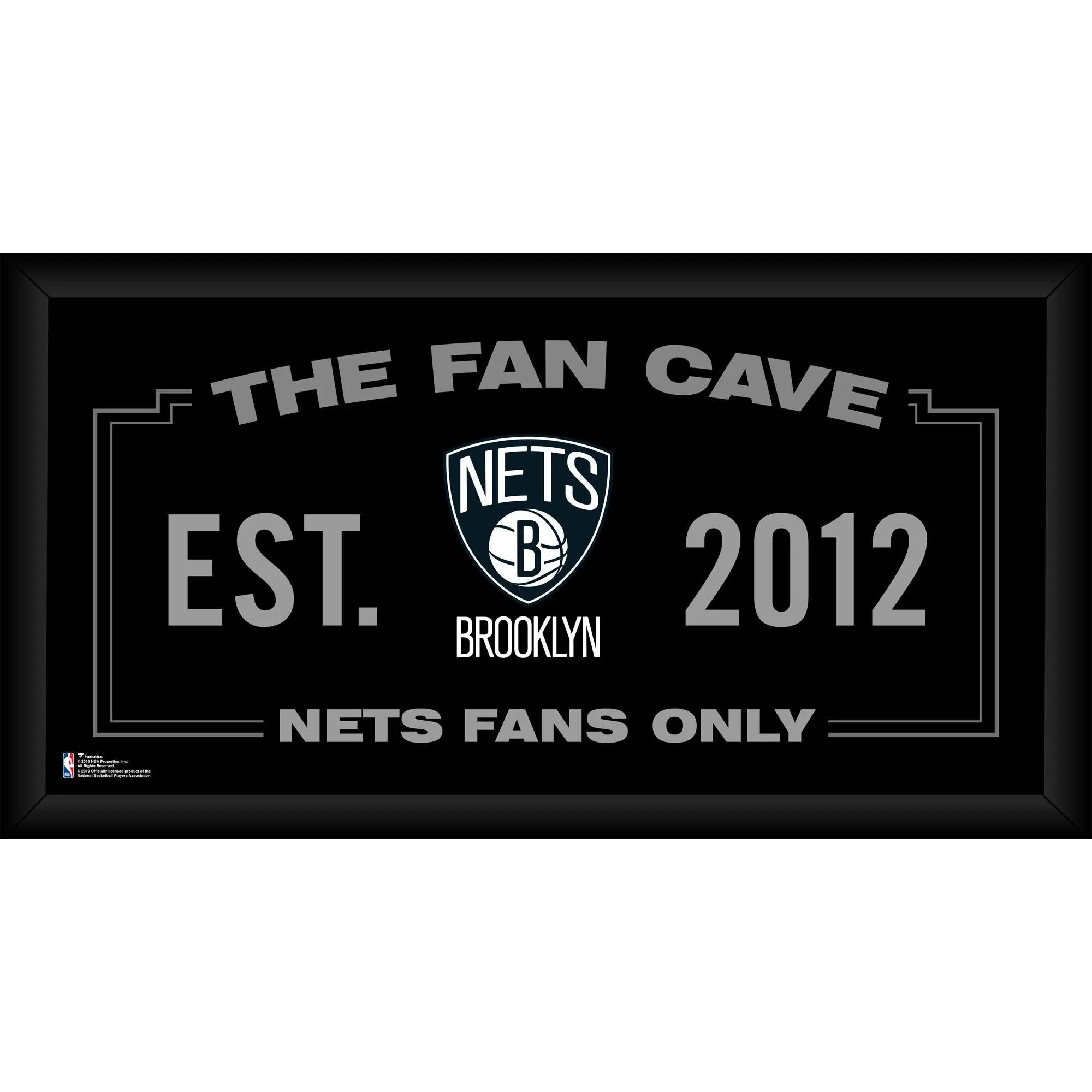 Brooklyn Nets Framed 10" x 20" Fan Cave Collage - NBA Memorabilia