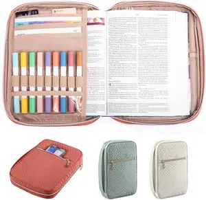 Bible Cover for Women Carrying Case Holder with Handle Church Bag 10.5"L x 8"W x 2.3"H