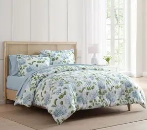 Martha Everyday Harper Hydrangea Reversible Blue Twin Bedding