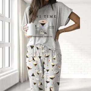 Espresso Martini Pajama Set – Premium Satin Sleepwear – Fun Cocktail Inspired Loungewear, Viral Cozy Nightwear Trend, Comfy Cute Outfits