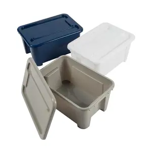 Neutral Storage Bins with Lids - 6 Pc.