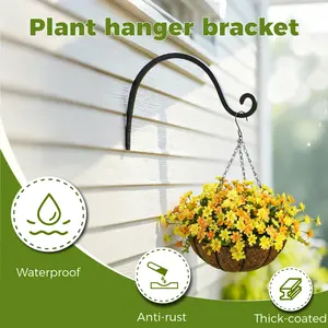 Bamworld Hanging Basket Bracket 2 Pack 20 cm Hanging Plant Holder with Ceiling Hooks Indoor Outdoor Plant Hangers for Bird Feeders Wind Chimes Plant Baskets Black