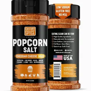 Popcorn Seasoning Cheddar Cheese Powder Mix - Gluten Free & Low Sodium Mild Nacho Cheese Powder Flavor Popcorn Flavoring Seasoning. Movie Theater Pop Corn Toppings. Hot Pop Corn Salt Seasonings. 4.2oz