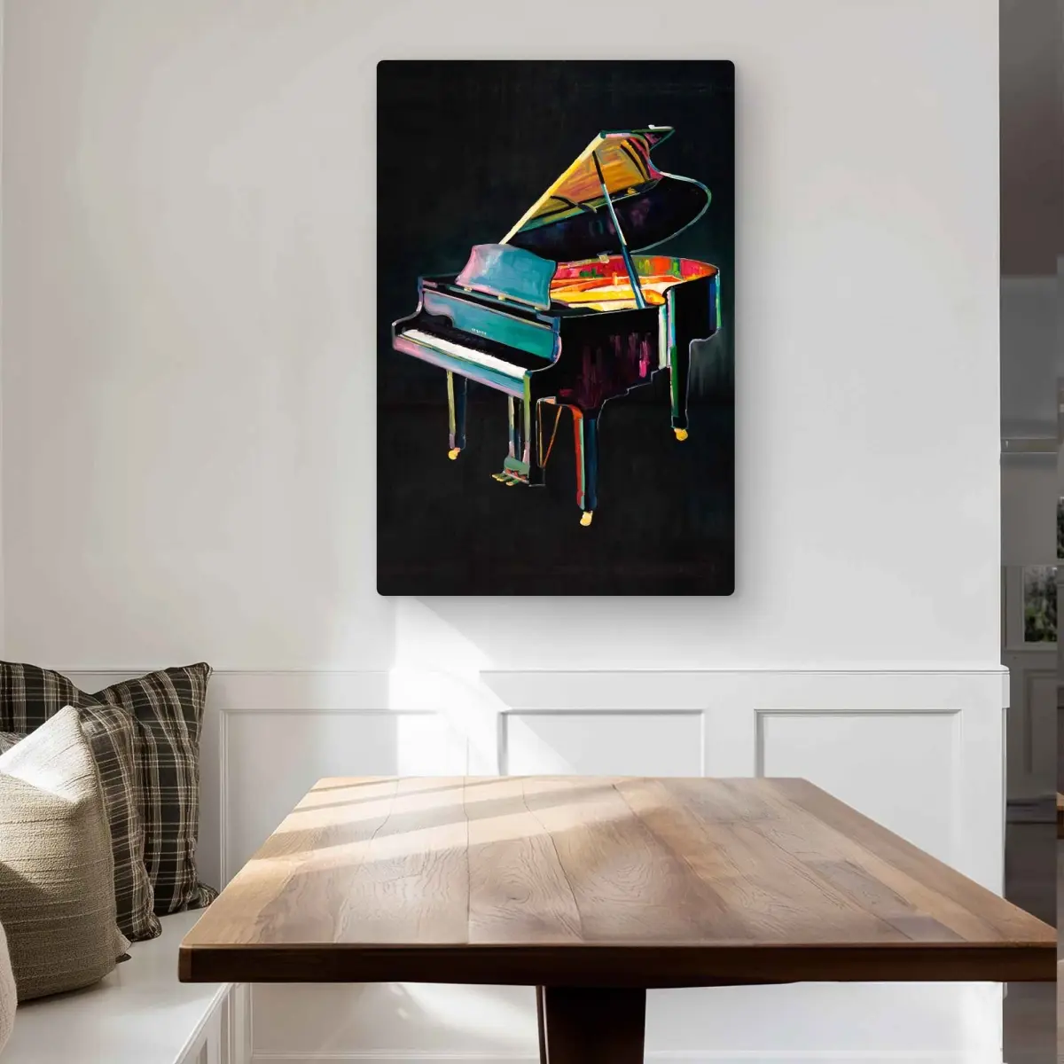 Begin Home Decor C1MP24362CUDGW 24 x 36 in. Colorful Realistic Piano Wall Art - Hyperrealist Livingroom Metal Print