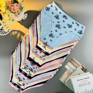 24pcs Women'S Heart Print Underwear - Breathable & Comfortable Bikini Briefs, Cute Heart Design, No Tightness, Perfect for Casual Attire, Cute Underwear, Comfortable Lingerie, Playful Design, All-Season Clothing Gifts (Colors Random Delivery)