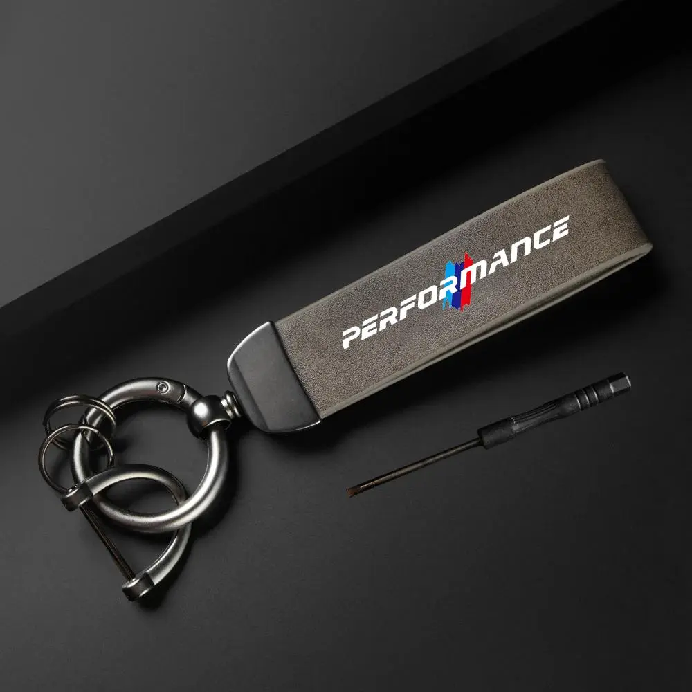 Car Keychain, Car Keychain for BMW M Performance, PU Leather Keychain, Simple Design Keychain for Car, Stylish Keychain, Car Interior Accessories, Car Key Ring