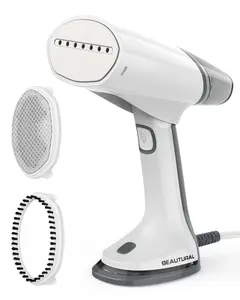 BEAUTURAL Travel Steamer for Clothes with Dual Voltage, Foldable Handheld Garment Fabric Wrinkle Remover, 100-220V Steam Iron for Worldwide Use Such as Europe