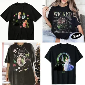 Unisex WICKED Friendship Musical Movie T-Shirt - Elphaba & Glinda Graphic Tee, Nostalgic Merch Fan Gift, Wicked Changed For Good T-Shirt, Wicked The Musical, Defy Gravity Broomstick Tee, Fun Popular Literary Shirt for Musical Fan