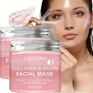 120g collagen biotin Hyaluronic facial mask, deep moisturizing jelly texture tear facial mask, moisturize and care skin, make skin look more elastic, fresh and easy to absorb, suitable for daily use, suitable for both men and women