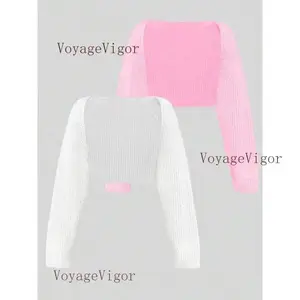 Women's Minimalist Textured Raglan Sleeve Shrug Set, Chic Open Front Sweater Cardigan, Back To School Cropped Cardigan, Comfort Basic Long Sleeve Knitwear for Fall Two Piece Set Tops Casual Womenswear Knitting Set1