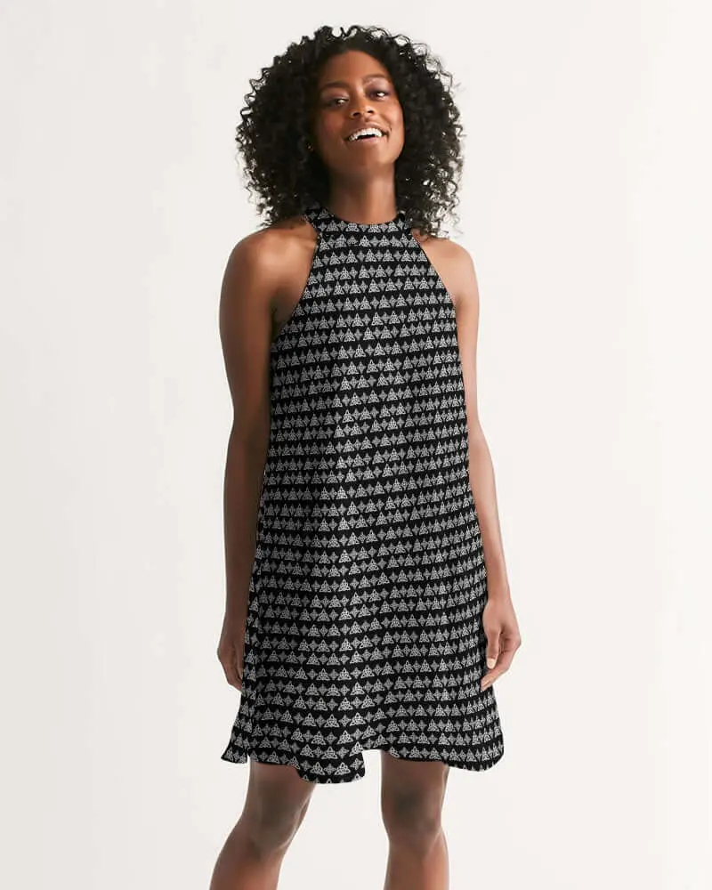 Celtic Dress: Celtic Knots B&W Women's Halter Dress