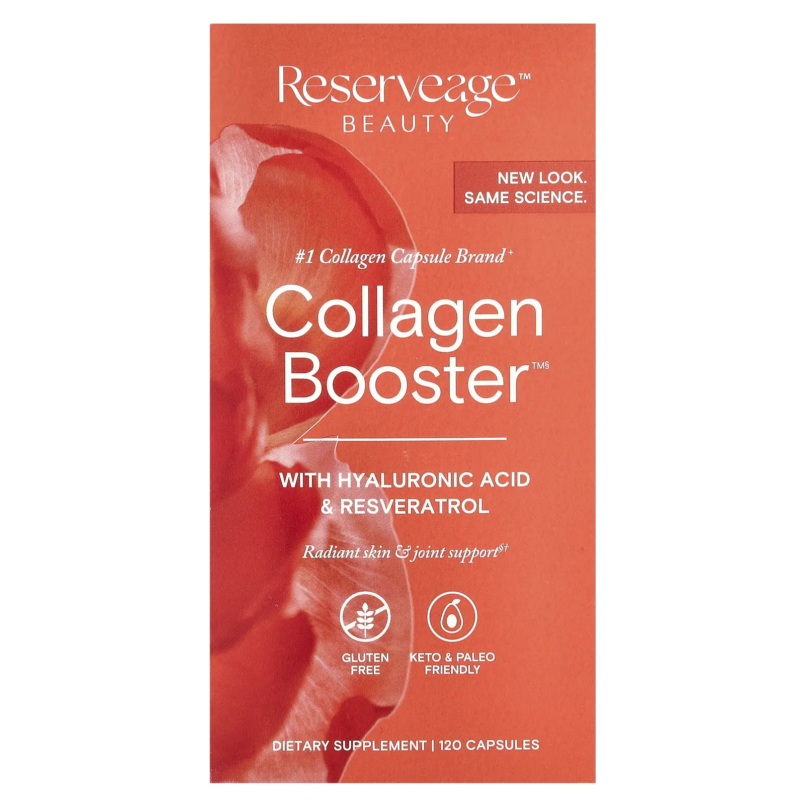 Reserveage Beauty Collagen Booster™ with Hyaluronic Acid & Resveratrol, 120 Capsules
