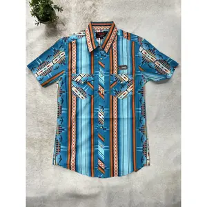 Rock And Roll Abel RRD Short Sleeve Aztec Snap Turquoise